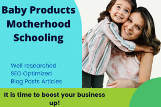 write SEO optimized blog posts on baby products niche