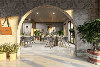 do commercial interior design, showroom,gym, cafe, spa