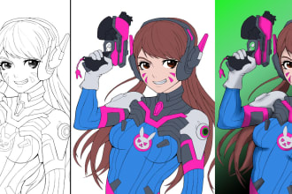 color your manga, doujin or drawing line art