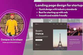 design modern and responsive landing page for startups