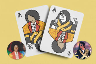 draw your character into king n queen playing card style