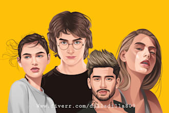 create a face into color vector art portrait