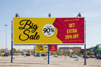 design a shop sign, billboard, signboard, roll up, banner, backdrop