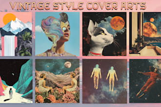 professionally design a vintage album cover art