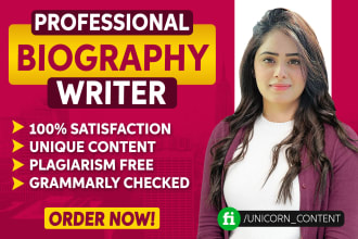 be your ghostwriter, about me page, biography, bio writer