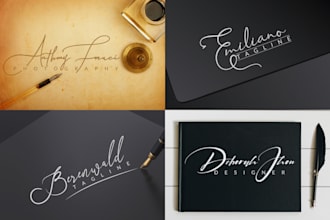 design modern and creative handwritten signature logo