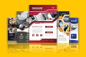 design colorful flyers, posters, banners, door hangers
