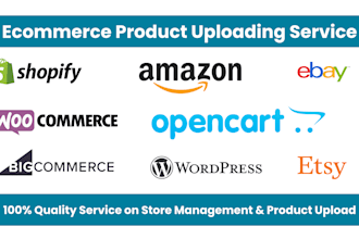 upload product on shopify,opencart,amazon,ebay,etsy