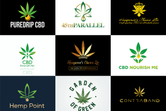 do medical marijuana hemp and cbd oil logo design