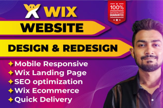 create wix landing page, design or redesign wix website, wix online store