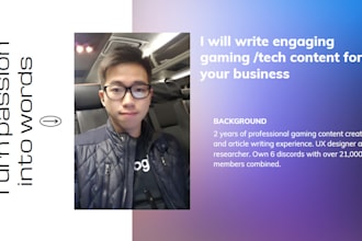 write engaging gaming or tech content