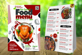 do restaurant menu design, digital menu or food flyer