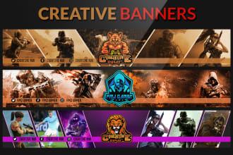 design gaming banner for youtube banner ,facebook, twitch