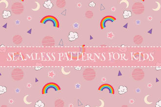 illustrate and design cute seamless patterns for kids