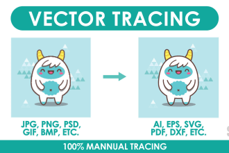 vectorize, trace, convert, redraw logo or graphic to vector