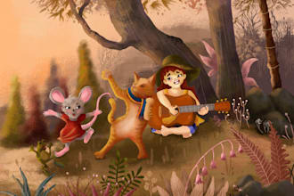 create cute characters and amazing book illustrations for you