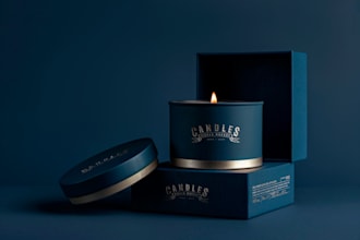 do amazing candle label and candle box design