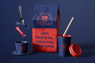 create logo, menu, packaging, social media kits and complete restaurant branding