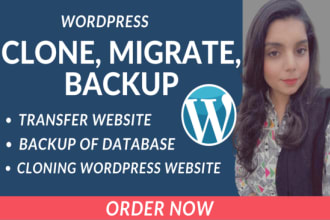 migrate, transfer, clone, backup wordpress website