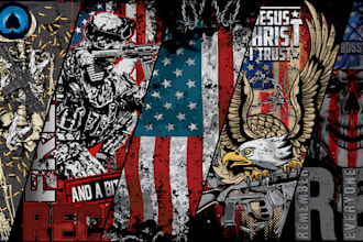 do professional skull flag military army t shirt