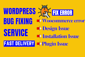 fix wordpress error, woocommerce error, issue, and bug