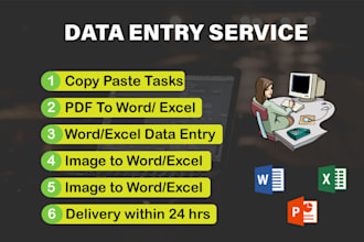 perfect data entry, web research, and copy paste