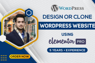 design or clone website using elementor pro in wordpress