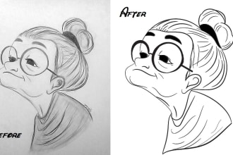 draw custom vector line art from a photo, redrawing line art image