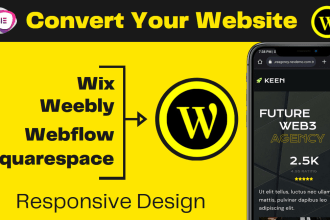 convert copy clone websites or wix to wordpress website