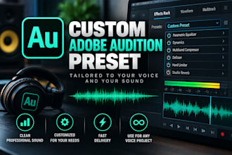 create custom adobe audition podcast or voice preset for you
