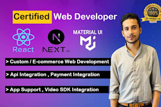 be frontend web developer using react js, next js, mui , javascript