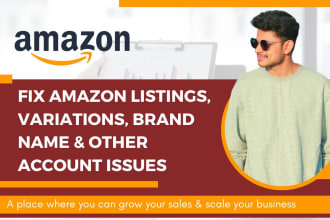 fix any amazon listing errors, variation issue