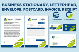 design custom invoice letterhead postcard quotation envelope