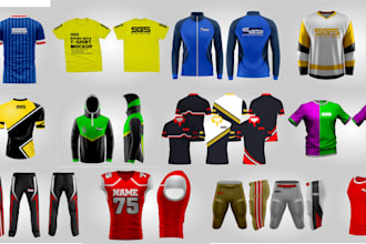 design sublimation jersey garments 3d mockups