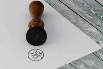 design a digital stamp logo for you and more