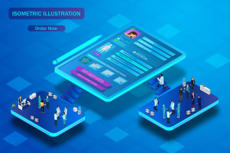 make 3d isometric design graphics