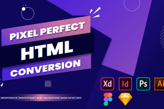 convert psd to html xd to html figma to html responsive bootstrap website