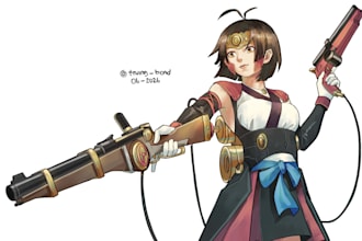 draw half body character