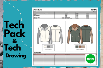 make fashion technical flat drawing flat sketch tech pack clothing apparel