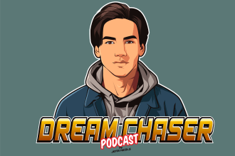 design awesome podcast cover art and logo from your cartoon portrait