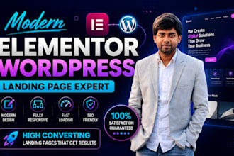 design a modern and creative wordpress elementor landing page