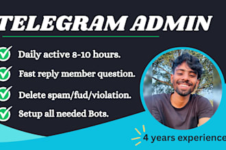 be crypto telegram and discord project admin or moderator