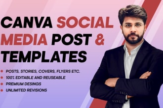 create editable social media posts,ads using canva