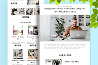 design editable mailchimp email template newsletter with campaign setup