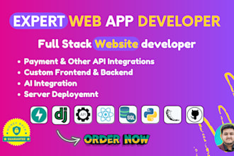 do custom website development, react django full stack web app developer, nodejs