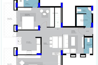 2d drawing, floor plans, elevation, section and site plan
