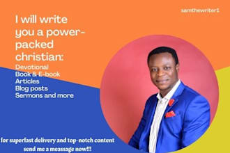 write you a powerpacked christian content