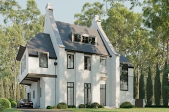 do 3d exterior design and render