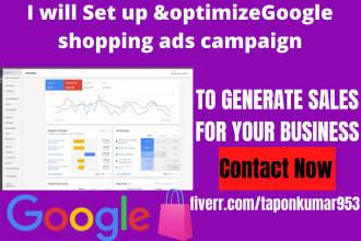 setup and manage google shopping ads campaign