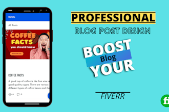 design blog post featured images, flyers, web banners, posters